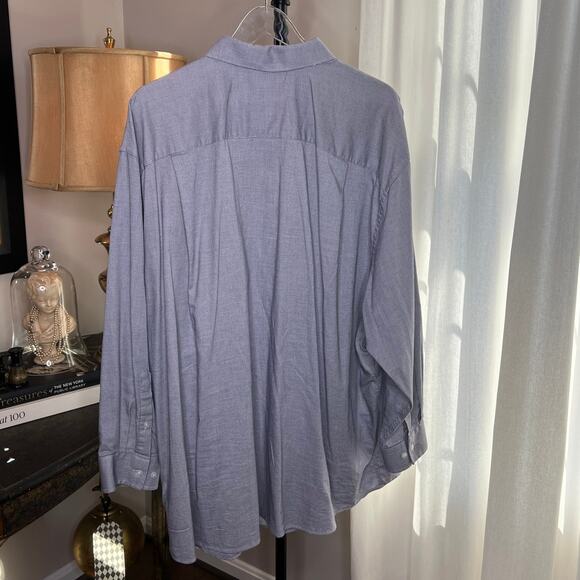 SYNERGY Performance Men's Gray Pattern Button Down Long Sleeve Dress Shirt - Picture 2 of 6